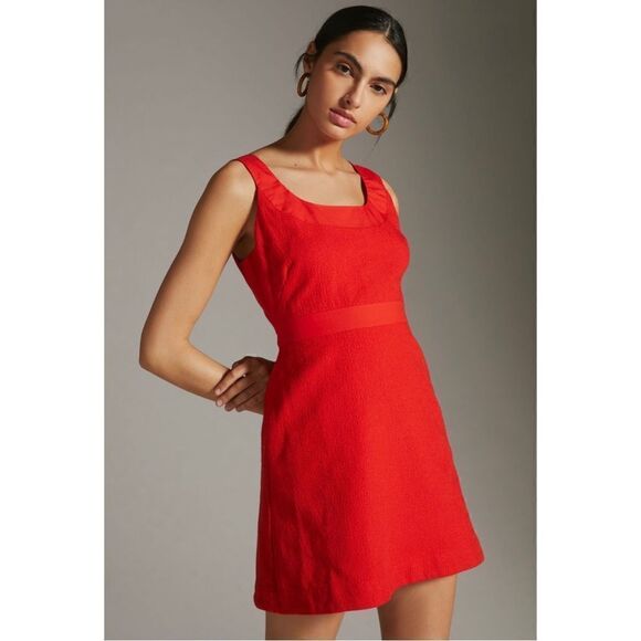 NEW Anthropologie Maeve Red Sleeveless Scoop-Neck Mini Dress Size 14 - Picture 1 of 9